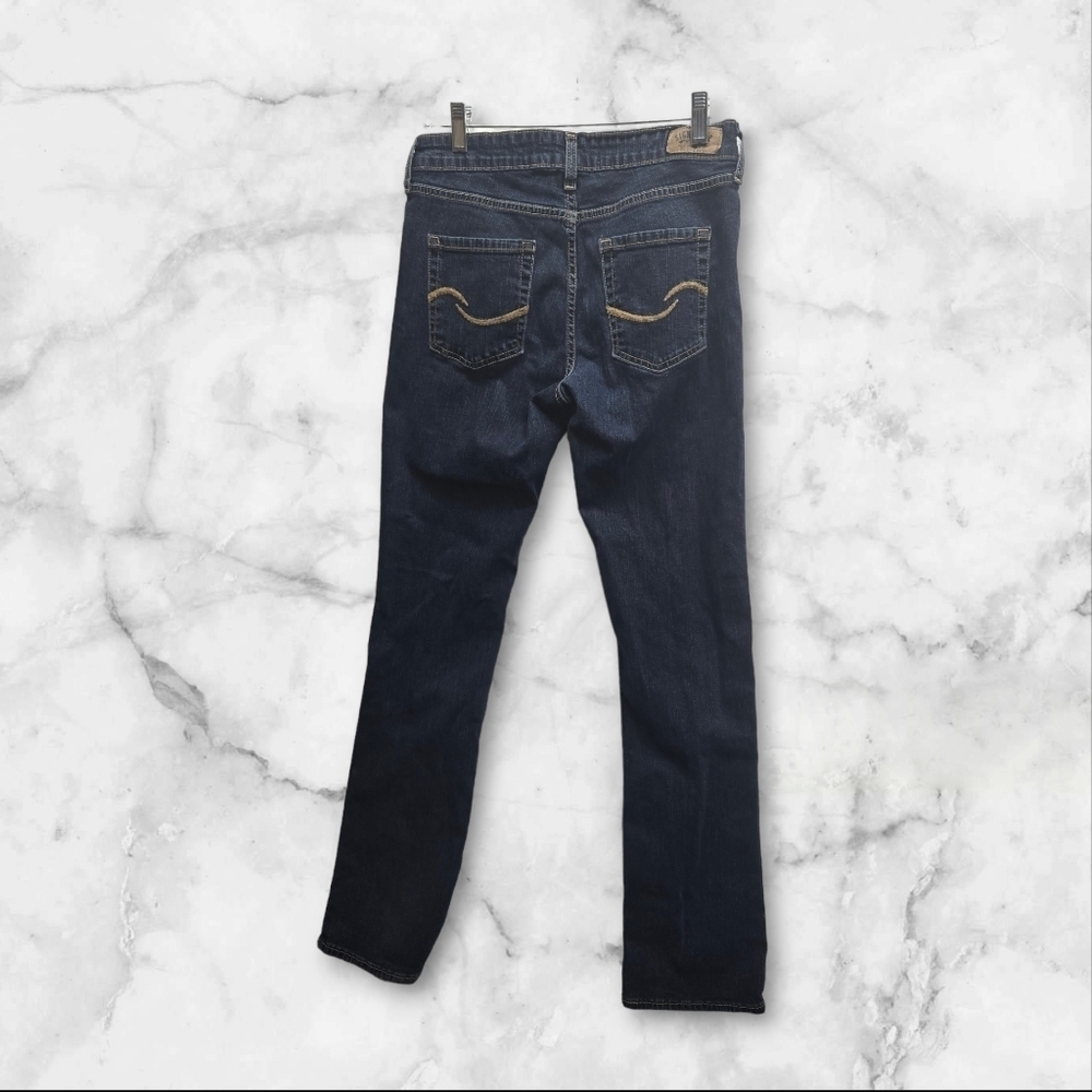 Levi Strauss Signature Straight Leg Jean Womens 6M Mid‎ Rise Stretch Denim Dark - Picture 2 of 11